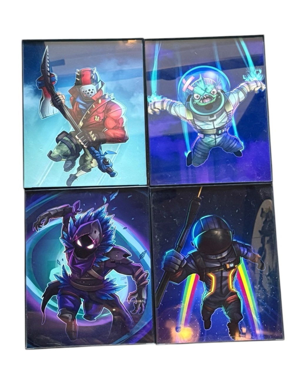 Set of 4 Neon 8x10” Fortnite Battle Royale Poster Wall Art Prints EUC